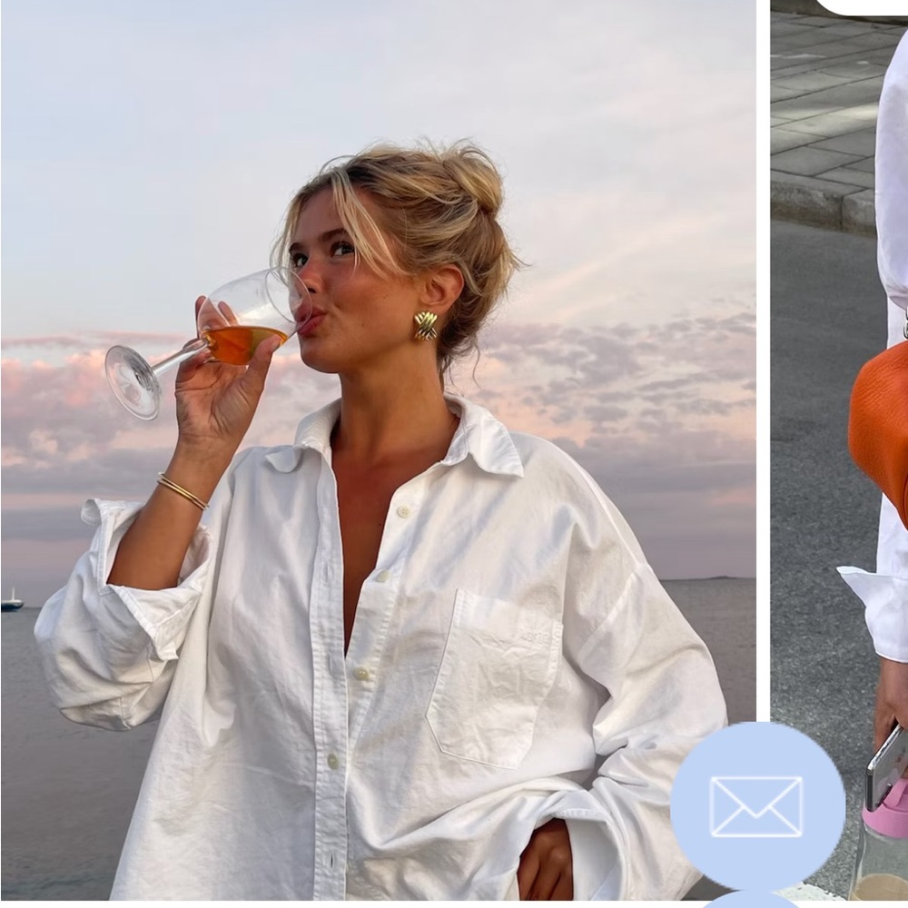 Djerf Avenue Breezy White Button-Up Shirt
